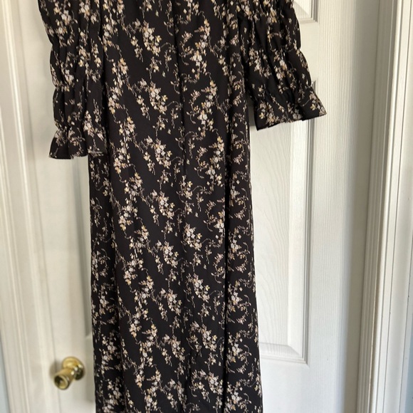 A.P.C. Black Floral Long Sleeve Dress - Picture 2 of 9